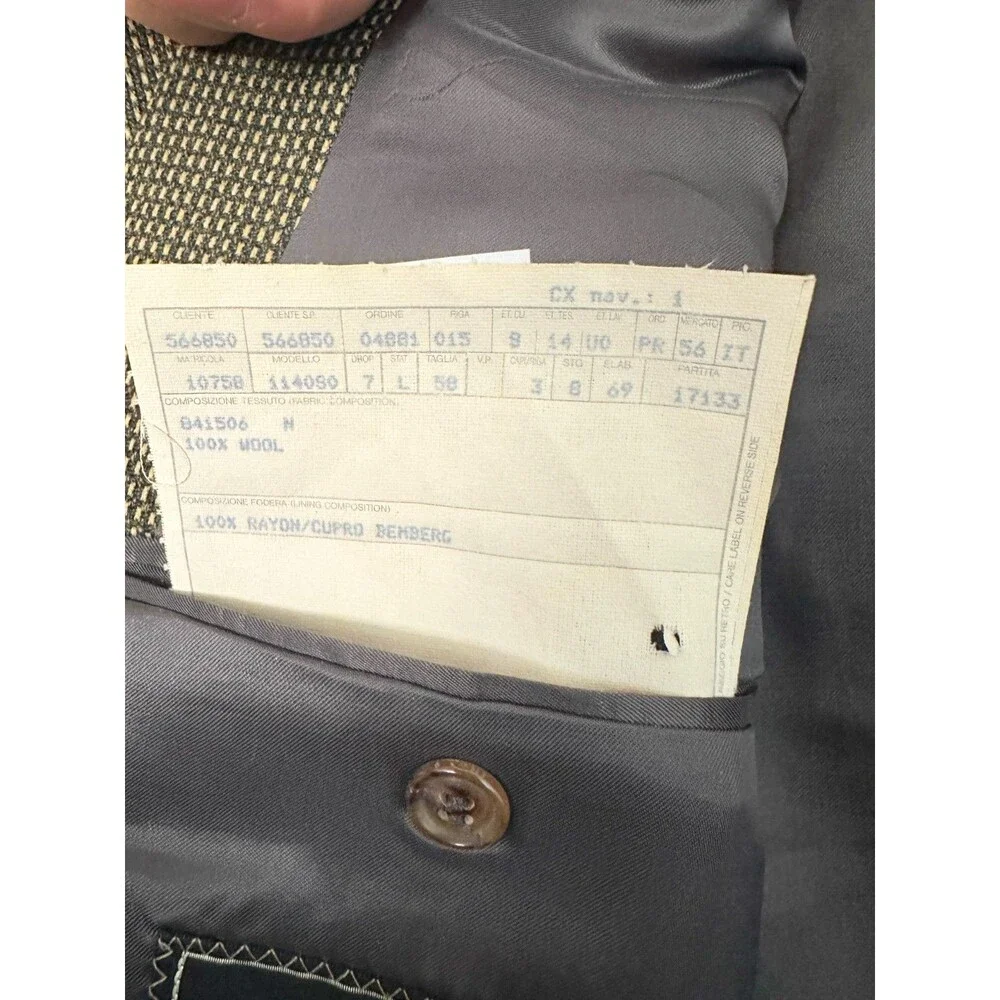 Ermenegildo Zegna Neiman Marcus 100% Wool Yellow Gray Sport Coat Blazer IT 58